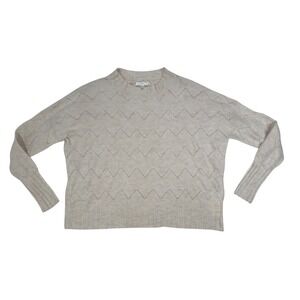 A Loves‎ A Women's Beige Textured Knit Sweater Mock Neck Long Sleeve Size Small